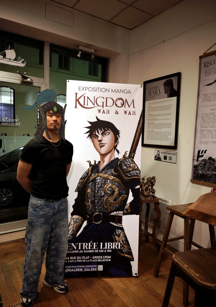 General_Tempete's tweet photo. J’ai créé une exposition dédiée à Kingdom dans le centre-ville de Lyon. C’est un espace de 40m² entièrement consacré à l’œuvre du maître Hara.

Vous y trouverez des tableaux, dont la plupart ont été réalisés par moi-même.
compte Insta pour infos : @galerie_galere. https://t.co/SoG3WZXsoJ