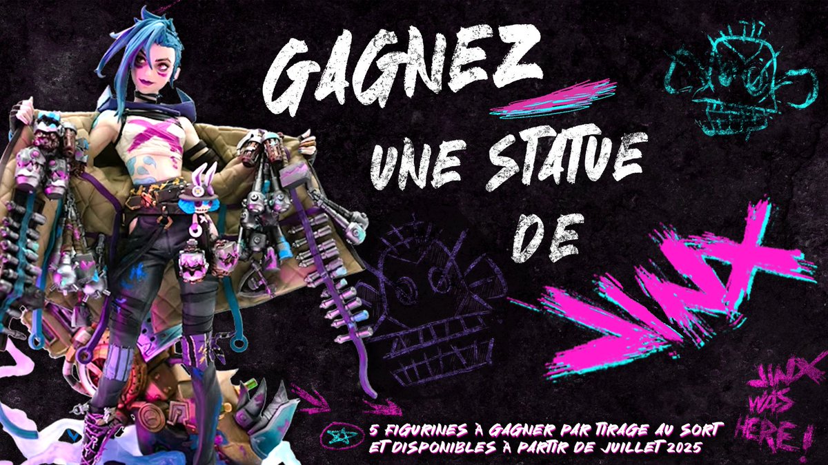 🚨 CONCOURS 🚨

On vous fait gagner une statue de Jinx d’Arcane ! 🚀

Pour tenter votre chance, il vous suffit de :  

- RT ce post  
- Remplir ce formulaire : survey.alchemer.com/s3/8121317/Spo…

TAS ce jeudi 12 Décembre