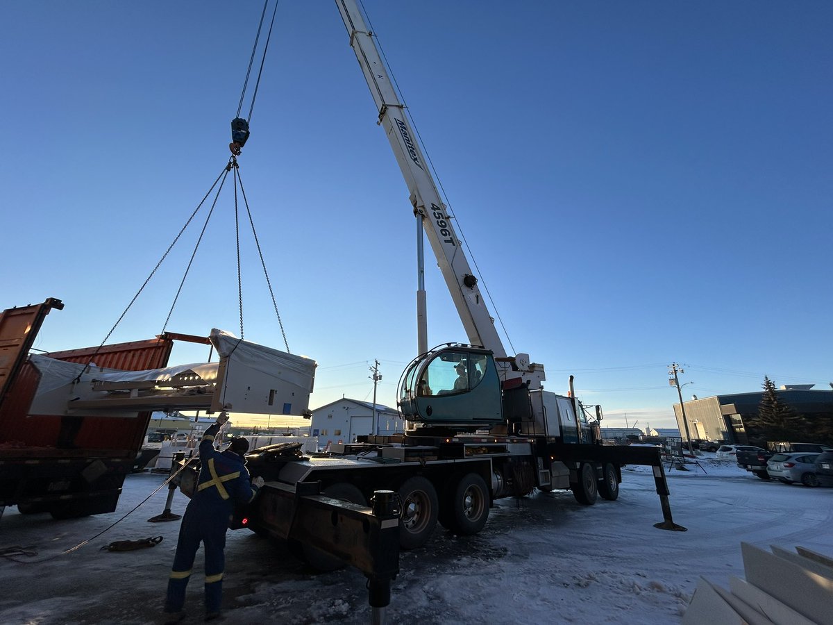 DittmarStone's tweet photo. Exciting day! A new game changing toy arrived.  Excited for our future! 
#Quartz #Granite #CounterTops #StoneCounterTops #StoneTops #Ponoka #CentralAlberta #Renovations #NewBuilds https://t.co/9ZemoFw5VA