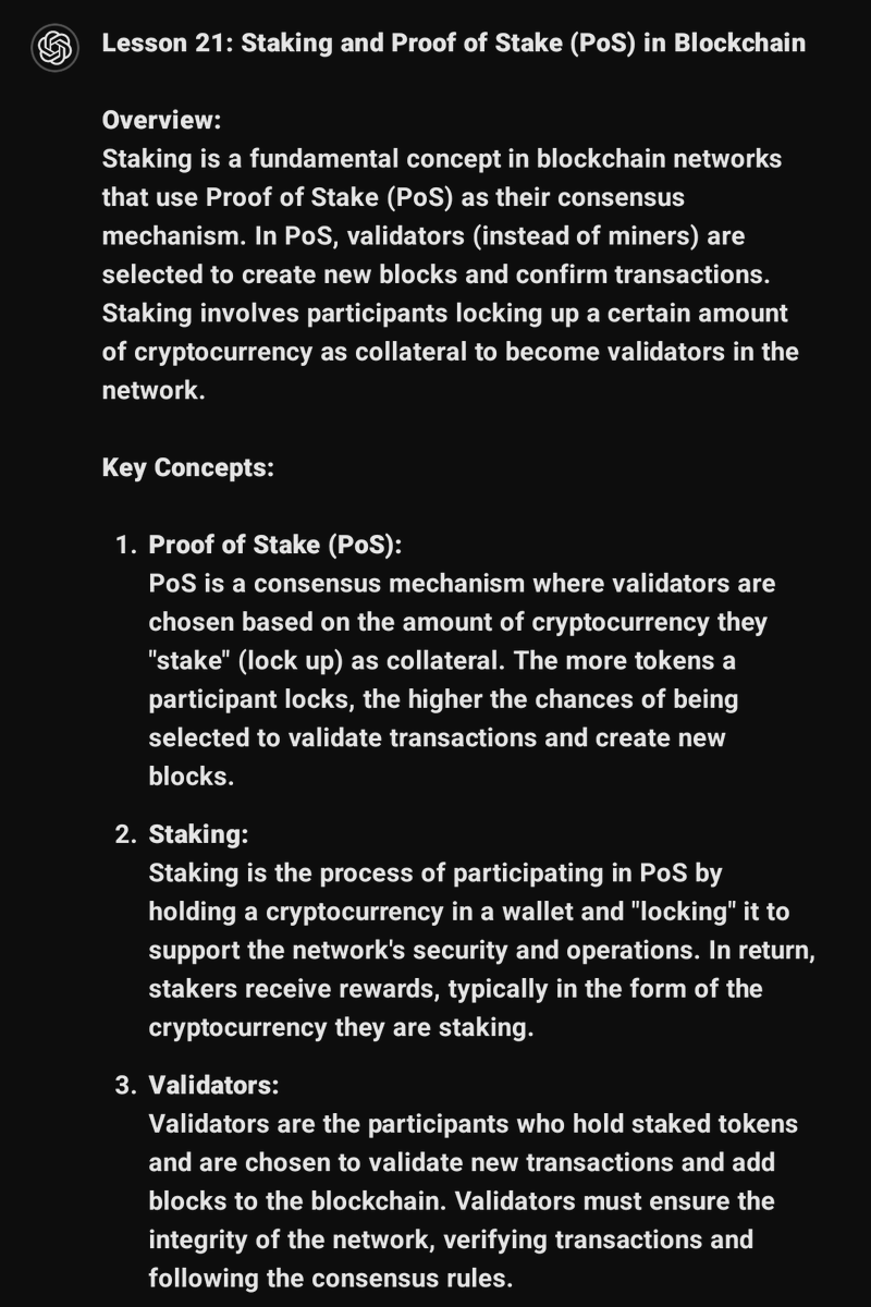 _Hodler's tweet photo. Lesson 21: Staking and Proof of Stake (POS) in Blockchain https://t.co/QX1qb8PC9F