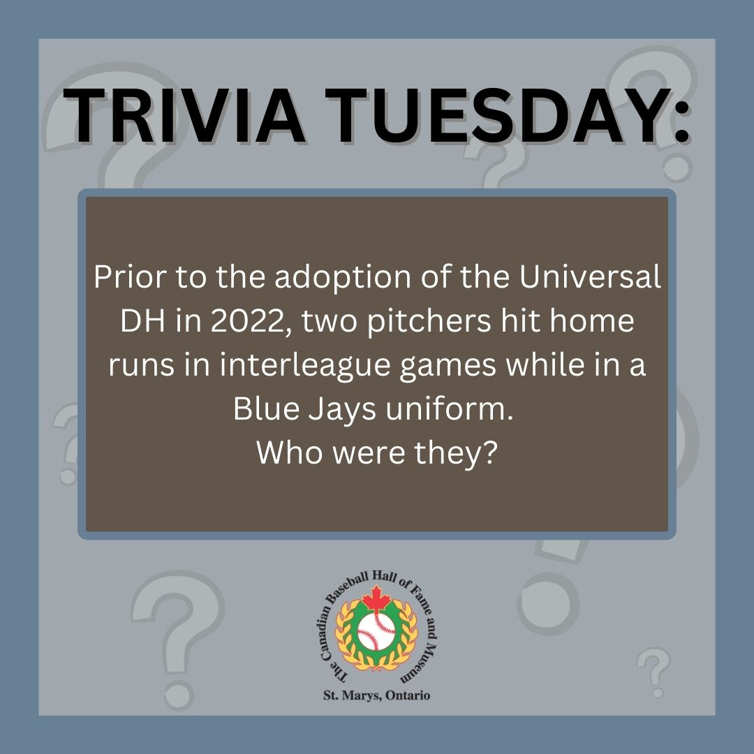 CDNBaseballHOF's tweet photo. It's #TriviaTuesday! Answer in the comments and check back next week for the reveal! 🤯 #Trivia #Baseballhistory #universaldh #pitcherswhorake https://t.co/449ZwRucBm