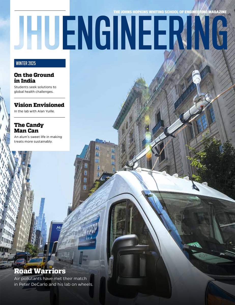 Johns Hopkins Engineering (@hopkinsengineer) on Twitter photo The Winter '25 Issue of JHU Engineering Magazine is HERE! On the cover: ROAD WARRIORS: Air pollutants have met their match in environmental scientist <a href="/ProfPeteD/">Peter DeCarlo</a> and his lab on wheels. engineering.jhu.edu/magazine/2024/… The Winter '25 Issue of JHU Engineering Magazine is HERE! On the cover: ROAD WARRIORS: Air pollutants have met their match in environmental scientist <a href="/ProfPeteD/">Peter DeCarlo</a> and his lab on wheels. engineering.jhu.edu/magazine/2024/…