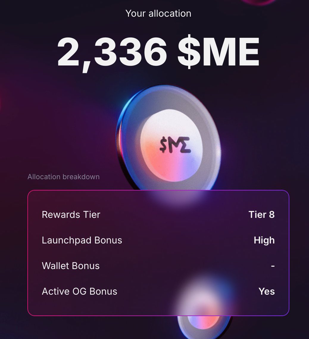 MrBsol's tweet image. 100 $ME to 2 of you ($445 each)

To enter:

• Drop your wallets

Like + RT for an extra entry