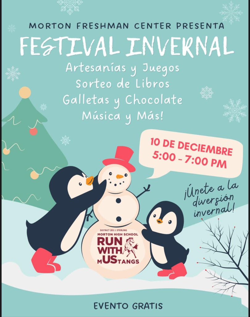 Join us at Freshman Center for our annual Festival Invernal tomorrow! We’ll have activities for the whole family, so make sure you stop by for the holiday fun. See you there! 🎅🎄 #mortonpride