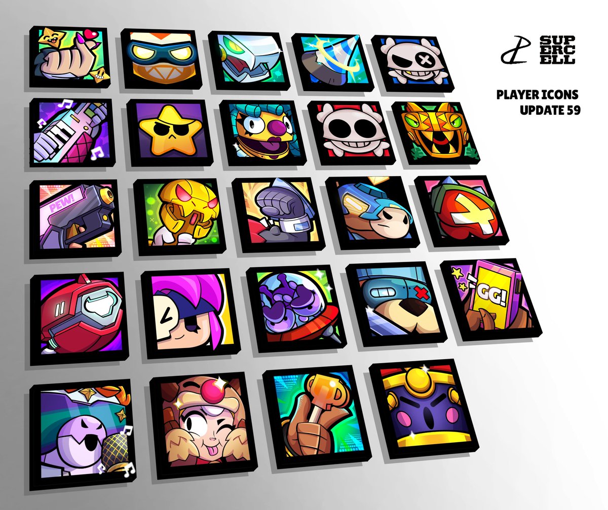 Icons for update 59 by me! 

Which one do u like more 👀?
#BrawlStars