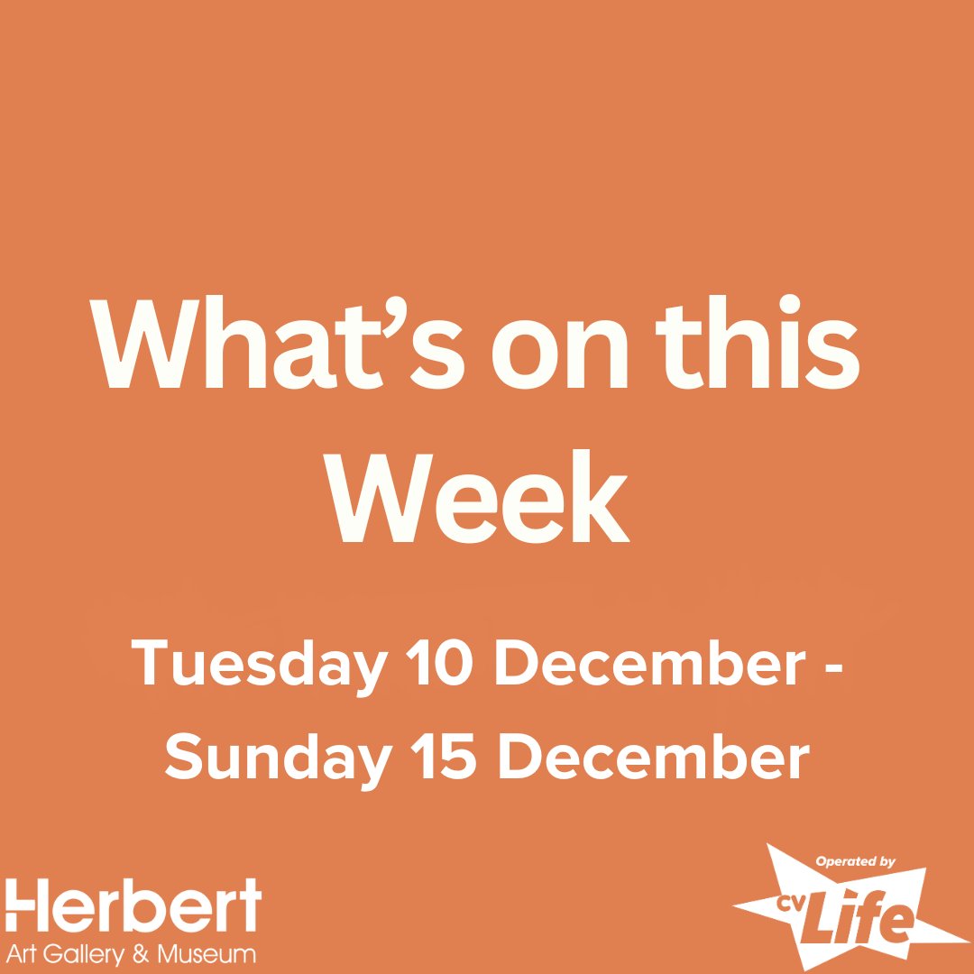 🎅 Sensory Stories &amp; Rhymes: Christmas Story Special
Tuesday | 10.30am &amp; 11.30am | For ages 0-4

✍️ Wednesday Wellbeing | Found Poems
Wednesday | 12pm | FREE | For ages 16+

PLUS!
🖼️ Collecting Coventry
🦕 Dippy in Coventry
🦠 Microworld Coventry
theherbert.org/whats-on/