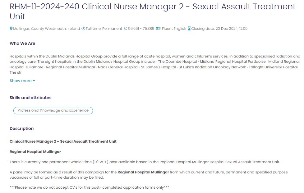 Carolyn McCrory (@carolynmccrory_) on Twitter photo Great job opportunity available at the Regional Hospital Mullingar
<a href="/RevillesMaureen/">Maureen Revilles</a>
<a href="/EmmaLaly7/">Emma Lally</a>
<a href="/carolinemw101/">Caroline Earley</a>
<a href="/HSEDubMidlands/">HSE Dublin and Midlands</a> Great job opportunity available at the Regional Hospital Mullingar
<a href="/RevillesMaureen/">Maureen Revilles</a>
<a href="/EmmaLaly7/">Emma Lally</a>
<a href="/carolinemw101/">Caroline Earley</a>
<a href="/HSEDubMidlands/">HSE Dublin and Midlands</a>