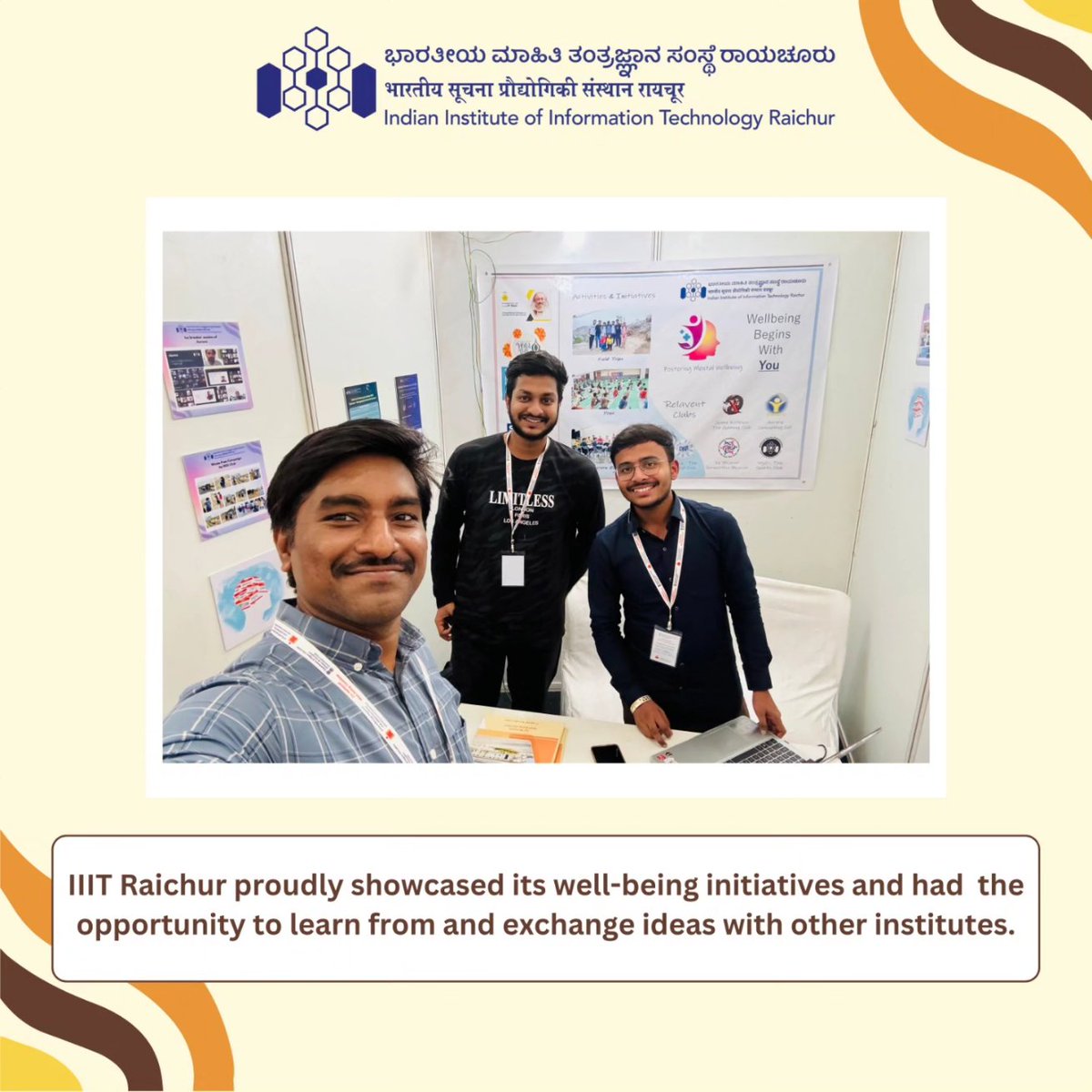 🌟 Proud moment for IIITR! We participated in the National Well-Being Conclave (NWC) at IITH, uniting 500+ participants from 100 institutions to promote mental health &amp; resilience in academia. Together, we’re building a brighter,compassionate future!✨
#IIITR #NWC2024 #WellBeing