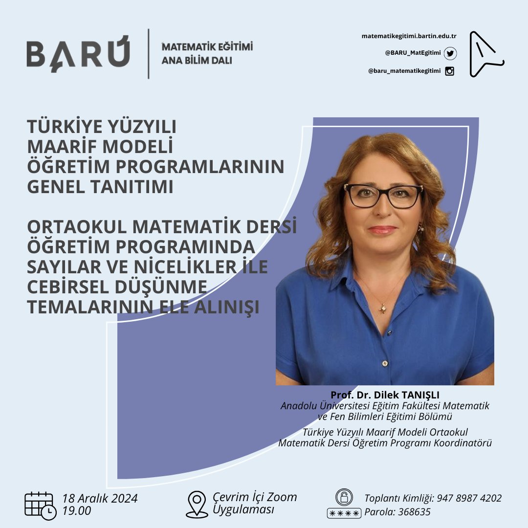 BARÜ Matematik Eğitimi tweet media
