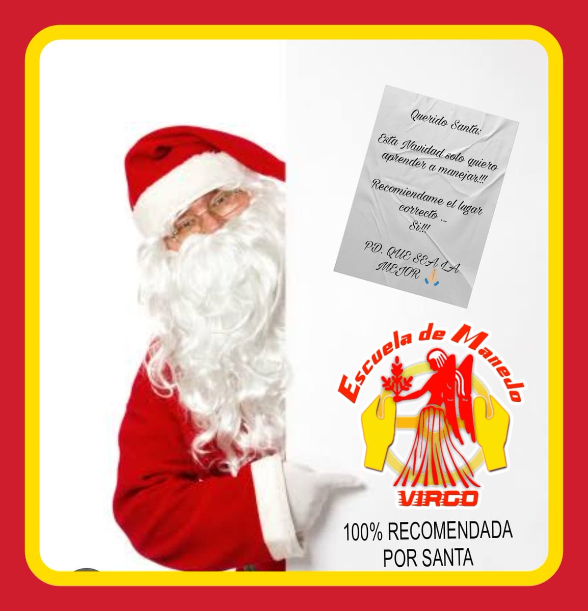 VirgoCars's tweet photo. Esta Navidad tenemos la mejor recomendación!!! 
💯 🎅🏻 

Escuela De Manejo Virgo  brindando cursos de Manejo de Auto o Moto!! Tu elijes 🏍️🚗 

Comunícate ya Envía un mensaje a Escuela De Manejo Virgo por WhatsApp. https://t.co/3b1VlON1Mt https://t.co/zy9Qry3xeh