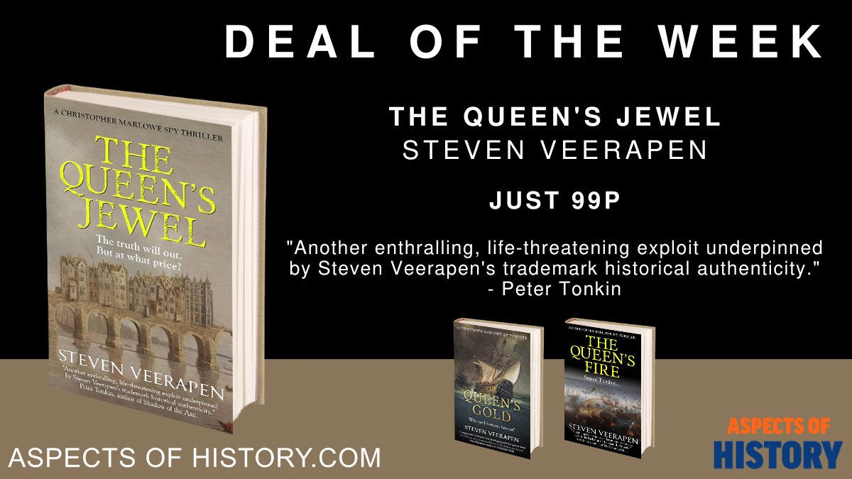 AspectsHistory's tweet photo. #DealoftheWeek
The Queen's Jewel, by @stevenveerapen
Just 99p
"Another enthralling, life-threatening exploit."
https://t.co/7zRWvORqVa
#crimefiction #kindledeals #tudors https://t.co/PyXYy8JY76