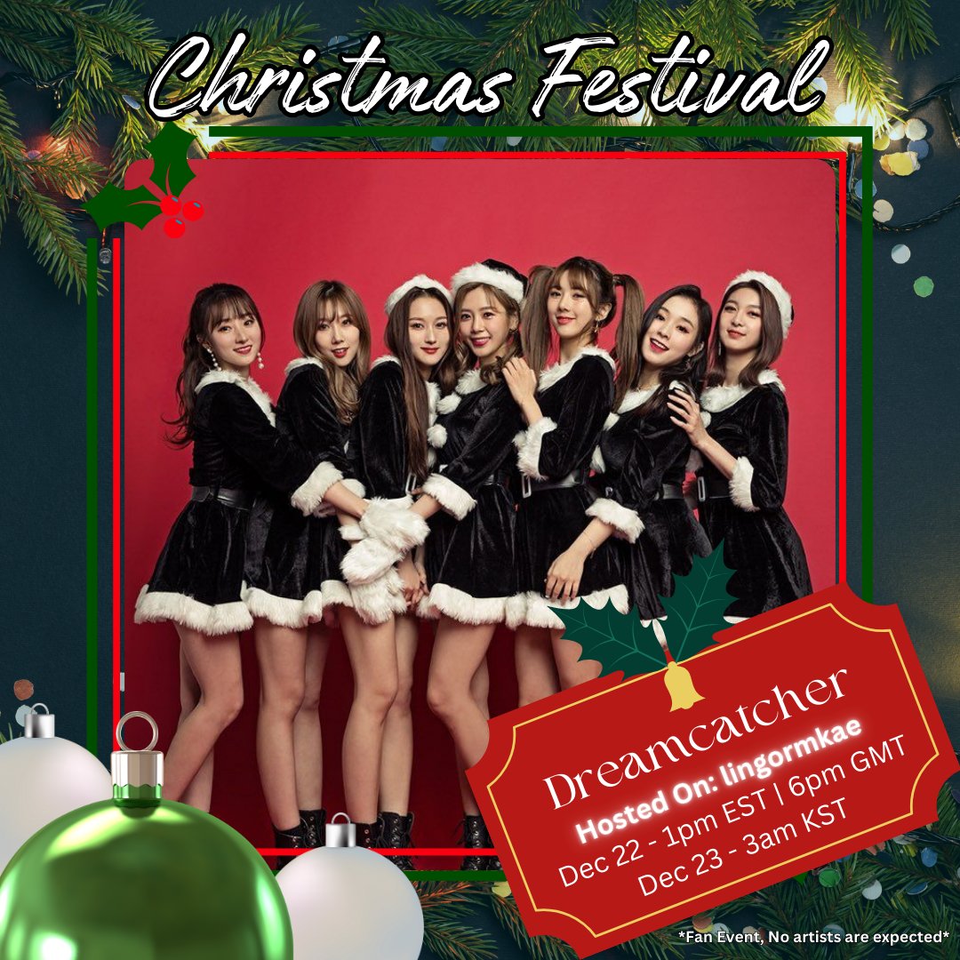 <a href="/STATIONHEAD/">STATIONHEAD</a> <a href="/HeneciaOasis/">HeneciaOasis</a> <a href="/khj_heneciatwt/">KIMHYUNJOONG</a> <a href="/G_I_DLE/">조명철</a>Station <a href="/FortsalemN/">Lissi |</a> <a href="/Gidleorb/">Nebogamer</a> @G_I_DLE <a href="/LinkinParkRadio/">Linkin Park Radio</a> <a href="/linkinpark/">LINKIN PARK</a> <a href="/jjong_station/">JONGHYUN STATION</a> <a href="/SHINee/">SHINee</a> <a href="/pilotsxstation/">Piløts Statiøn</a> <a href="/twentyonepilots/">twenty one pilots</a> <a href="/namnationdjs/">Nam Nation DJs</a> <a href="/ericnamofficial/">Eric Nam (에릭남)</a> <a href="/About_Hailee/">All About Hailee Steinfeld</a> <a href="/HaileeSteinfeld/">Hailee Steinfeld</a> <a href="/montmintsfm/">MontMintsfm STREAM ONE PACK</a> <a href="/MontOfficial/">mont_official</a> <a href="/junniverseradio/">junniverseradio</a> <a href="/_jnkmsc_/">JUNNY | 주니</a> <a href="/myday6stream/">🎲🍋 MY DAY Streaming Support for DAY6 🍀✨ (Slow)</a> <a href="/day6official/">DAY6</a> <a href="/radiodpr/">Radio DPR on StationHead</a> <a href="/DPRIAN_/">Christian Yu</a> <a href="/_DPRLIVE/">ᴅᴘʀ ʟɪᴠᴇ</a> <a href="/DPR_ARTIC/">DPR ARTIC</a> <a href="/_DPRCREAM/">dprcream</a> <a href="/junhoeradio97fm/">JU-NE RADIO 97FM</a> <a href="/iKONIC_143/">iKON GLOBAL iKONIC</a> <a href="/jwdriveyouhome/">jwdriveyouhome</a> <a href="/JacksonWang852/">Jackson Wang</a> <a href="/PurkiStreamTeam/">PURPLE KISS STREAM TEAM</a> <a href="/RBW_PURPLEKISS/">퍼플키스 (PURPLE KISS)</a> <a href="/Stray_Kids/">Stray Kids</a> <a href="/kloversradio/">KLOVERsRadio</a> <a href="/kevinwoo91/">Kevin Woo</a> <a href="/OT7Ahga/">OT7Ahga Int Fanclub</a> <a href="/GOT7/">GOT7 (갓세븐)</a> <a href="/spaceforwh3n/">Space For WH3N</a> <a href="/JWalkerzRadio/">JWalkerzRadio</a> <a href="/JAYBUMAOM/">JAY BUM PARK</a> <a href="/decodeSC/">Lisia is wicked 🎾</a> <a href="/SabrinaAnnLynn/">Sabrina Carpenter</a> <a href="/MissionNsync/">Mission *NSYNC ⭐️💙💙💙💙💙</a> <a href="/highskool_radio/">HighSkoolRadio</a> <a href="/blobyblo/">tablo</a> Christmas Festival Lineup🎄: [Day 3]

Presenting:
Dreamcatcher

🦌⏰️: Dec 22 1pm ET | 6pm GMT | Dec 23 3am KST

☃️ 📻: 
stationhead.com/c/insomnia

🎅: <a href="/somnieradio/">SomnieRadio - Dreamcatcher Stationhead</a>
<a href="/hf_dreamcatcher/">드림캐쳐 Dreamcatcher</a>

#SHXmasFest2024 <a href="/STATIONHEAD/">STATIONHEAD</a> #Dreamcatcher