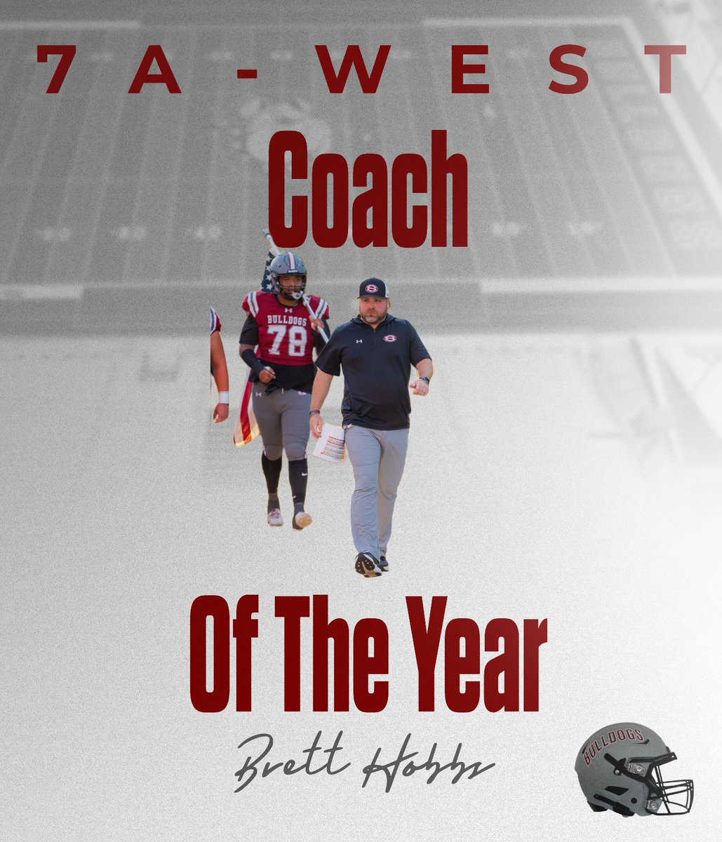 Our head Dog is the 7A West Coach of the year! Big time congratulations to Coach Hobbs. Extremely well deserved! We are so proud to have you as our head coach. #RDT