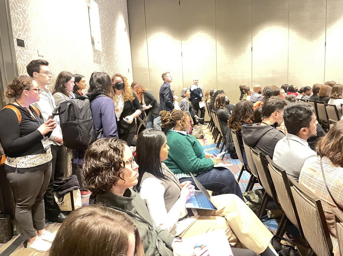 UTHpromotion's tweet photo. Paula Cuccaro talks about using #ImplementationMapping to plan dissemination of the All for Them HPV vaccination program.

Standing room only! #DIScience24 https://t.co/tlaSqeJsko