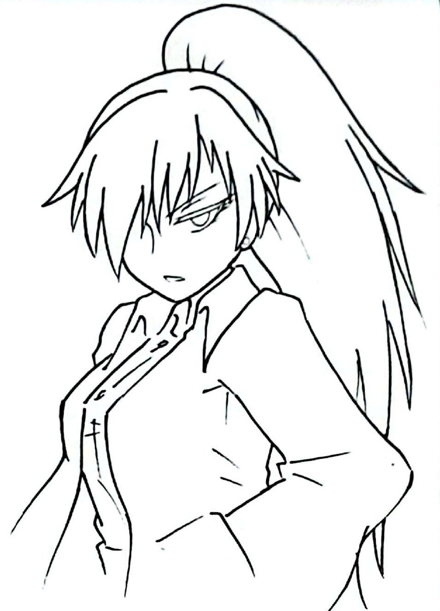 Neutral_Lord's tweet image. &quot;アルラウネ&quot;御神村 舞華。
スピード優先で用意した立ち絵のため線画だけど、やっぱり絵があるだけで感情がノリやすい。
配布経験点を大量にもらったので、珍しく耐久性能をを高めてみたら、めっちゃ強かった！
#オリキャラ #ダブルクロス3rd #TRPG