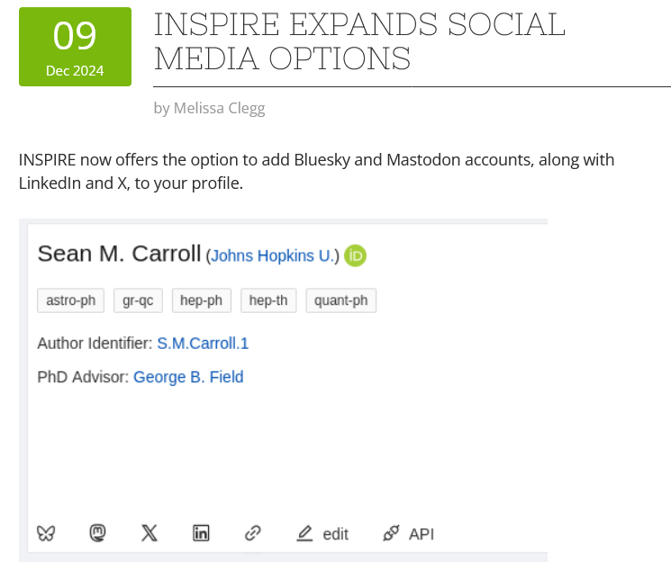 INSPIRE HEP tweet media