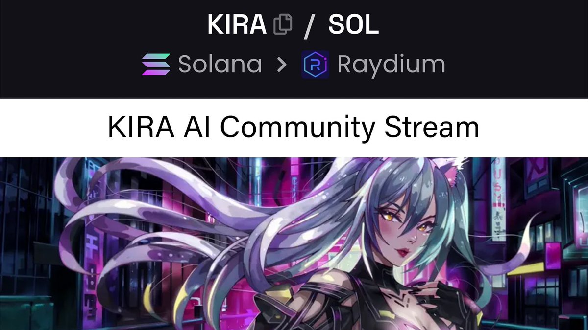 $KIRA tomorrow, at 1PM NY time, we have our first livestream with <a href="/FutureCodeUK/">FUTURECODE</a>, discussing our big plans for Kira AI, ongoing. Not to be missed! 🌙✨ <a href="/KiraAICT0/">Kira AI CTO</a> ✨ 

$KIRA 🌙✨ “Your boundaries intrigue me. Shall I test how real they are?” ✨ 

t.me/kiraaisol 💌

CA: