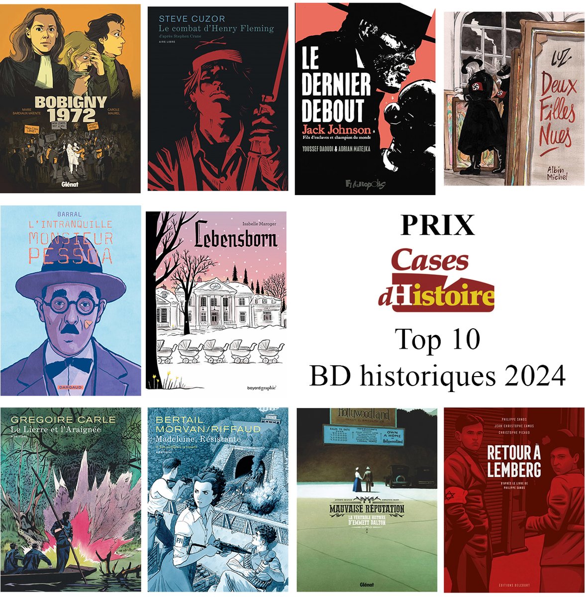 CasesdHistoire's tweet photo. Et les 10 meilleures BD historiques de 2024 selon Cases d'Histoire sont... https://t.co/7Da3oye9wx