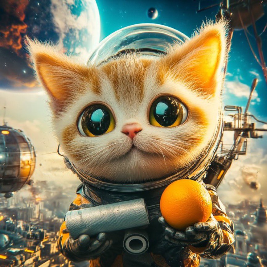 LadyRocketSpace's tweet photo. @LittleBoots_007 @CopernicSpace @ArtBasel @spaceibles @justinsuntron @Positive_Chalie @officialcatcoin Flying to the Moon - now I am adding @ArtBasel @LadyRocketSpace first ever @Bitcoin Art with #BitcoinOrange and @LadyRocketSpace #BitcoinCat by @LittleBoots_007 #ToTheMoon https://t.co/A6VjkHAYPw