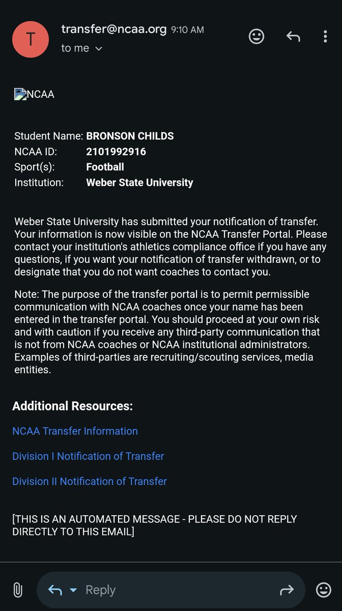 Officially in the portal with 2 years of eligibility left!