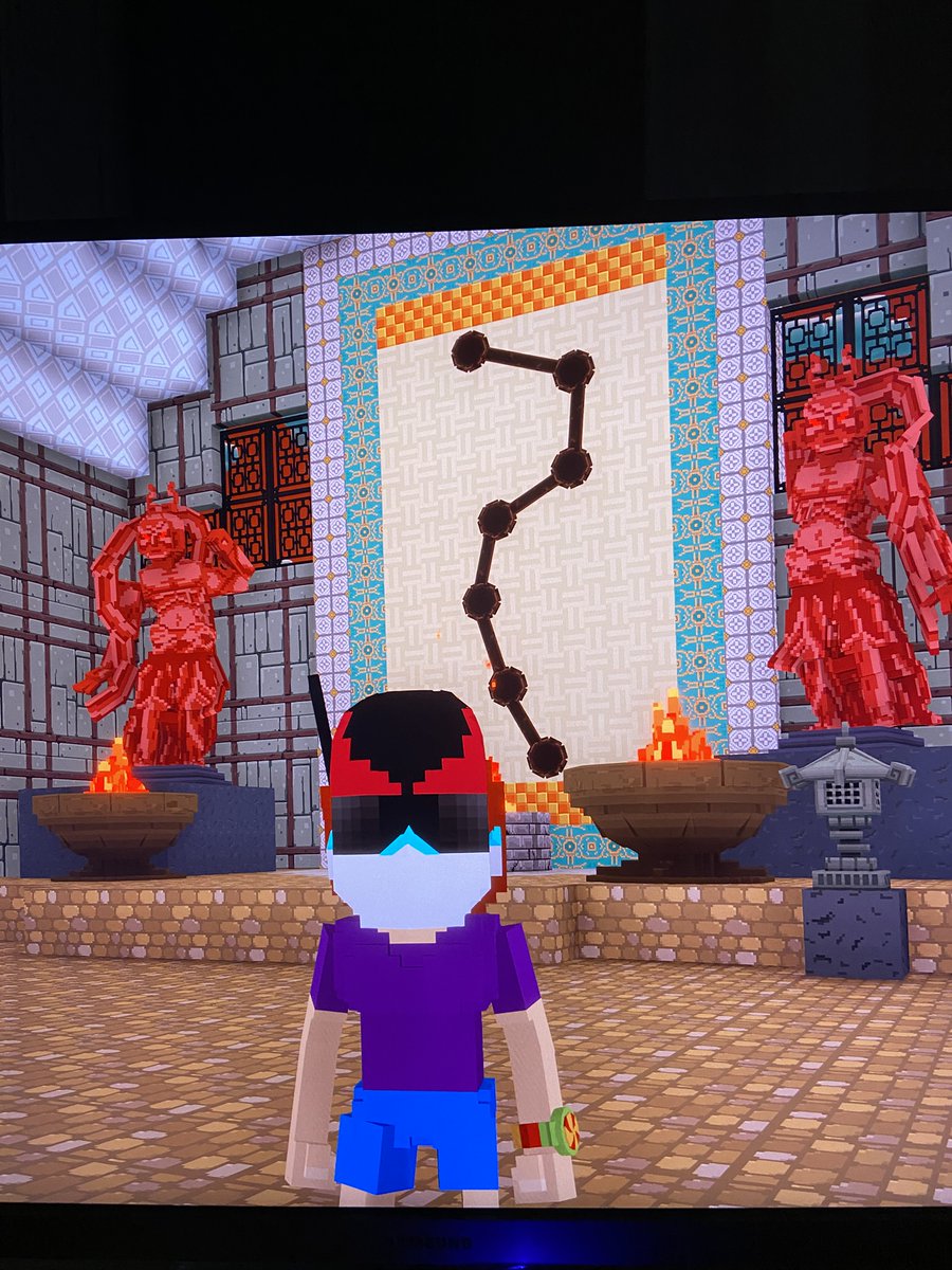 Winne752's tweet photo. Exploring the mystical Temple Hall in Dystopian Land in @TheSandboxGame. Ancient secrets or future tech? You decide! 🏛️🔮 https://t.co/b9pwxa4mLD #TheSandbox #AlphaSeason4 #AS4SocialChallenge https://t.co/nxfI3qLkPZ