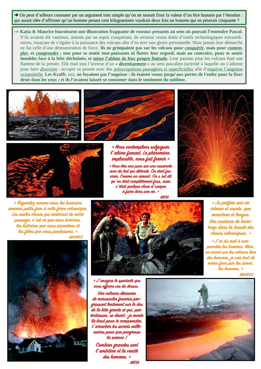 trineor's tweet photo. Ça y est, ce cours s'est fait ! (Sur 6h environ.) Voici le livret de quatre pages synthétisant ce qui s'y est dit.

— Réflexion sur ce que la vie et l'œuvre des Krafft expriment de la condition humaine, à travers deux documentaires et un extrait des Pensées de Pascal. https://t.co/dju9uRfJMD
