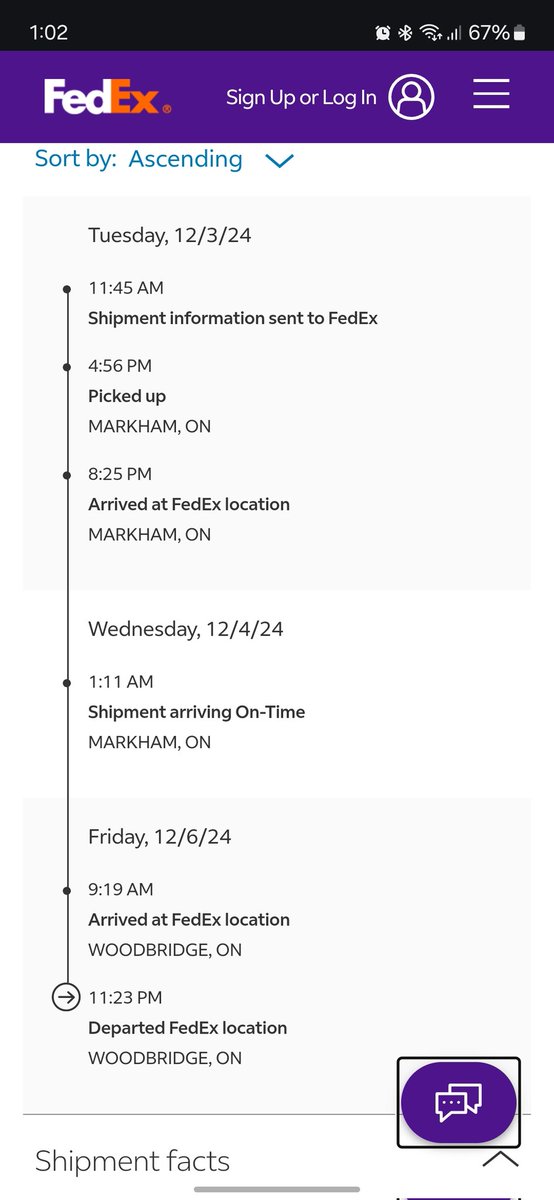 doubl3n's tweet photo. @FedEx @FedExCanada I'm seriously FedUp with their services. Like WTF, Its Departed from their facility on 6th. Today is 9th. Is he coming by foot or what? No update is provided by them. My delivery is just sitting ducks in one position. @UPS is much better than them. https://t.co/SVoT72TO2p