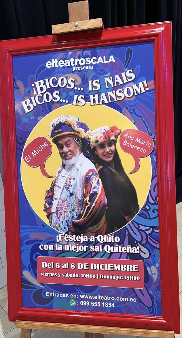 elegante2011's tweet photo. Asistí al #Teatro este fin de semana y nos engancharon con el título “!bicos..is nais bicos…is hansom!; sin embargo, no tuvo nada que ver la obra con el título, me sentí engañada, 🫤pero eso si la actuación #ElMiche espectacular como siempre .👇 https://t.co/H6kQbP9xcq