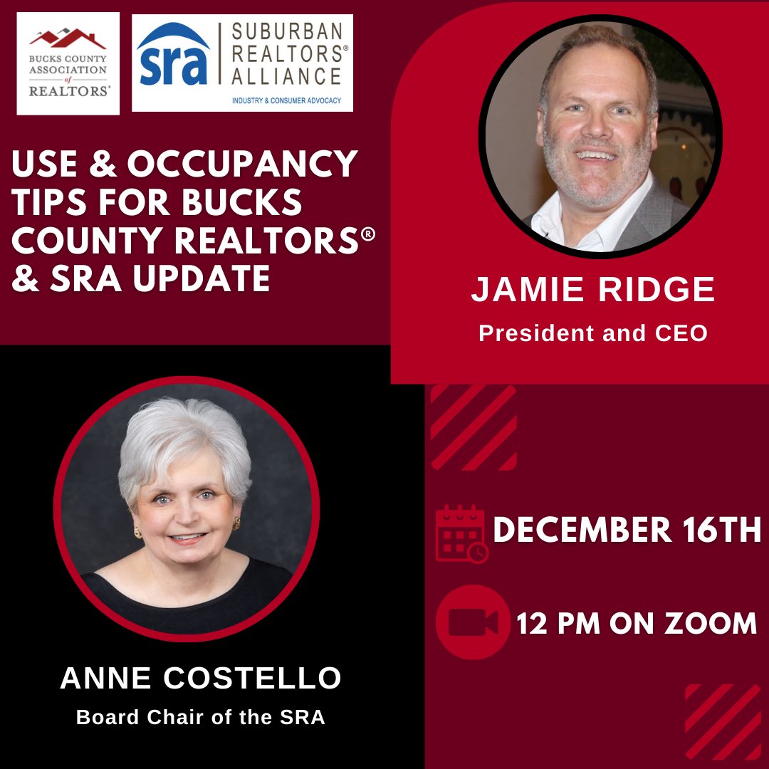 Learn how to tackle U&amp;O challenges in Bucks County with the SRA! Join us on Dec 16th, 12-1 PM via Zoom. Register at ow.ly/ASts50Txc1X