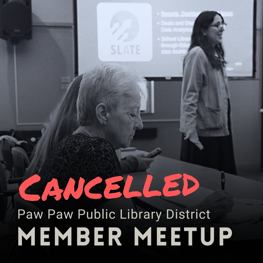 📣 Due to unforeseen circumstances, tomorrow’s RAILS Member Meetup at Paw Paw Public Library District is cancelled. We apologize for the inconvenience.

We will try to reschedule the event after the holiday season.