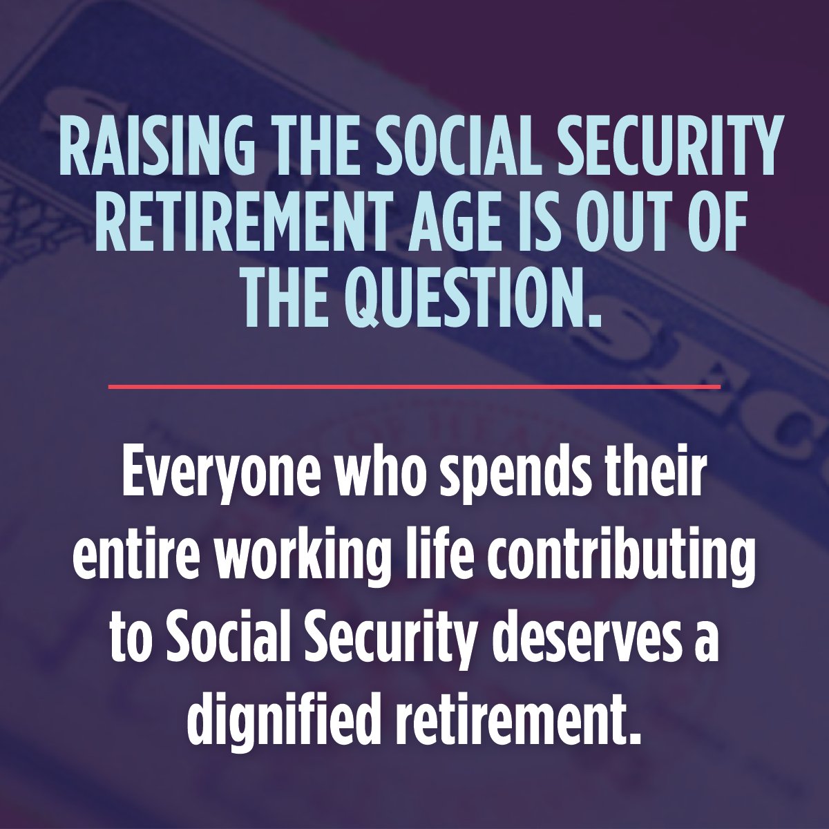 SSWorks's tweet photo. We will not be forced to die in our boots so a Wall Street CEO can purchase another yacht.

Raising the retirement age is out of the question. https://t.co/5KOOQ1v9kO