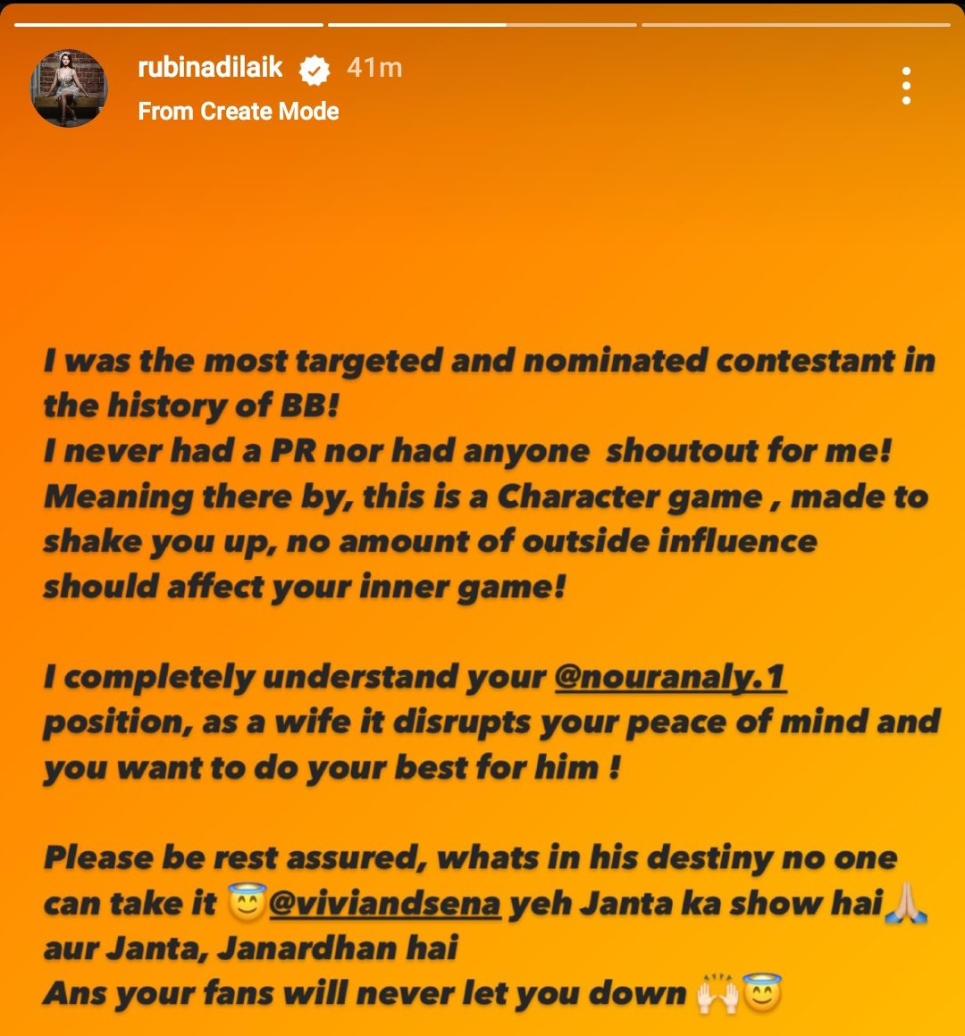 TheKhabriTweets's tweet photo. BiggBoss season 14 Winner #RubinaDilaik  stands by #VivianDsena and reminds us all: Janta, Janardhan hai! 👑💖 https://t.co/GsYznU1Upp