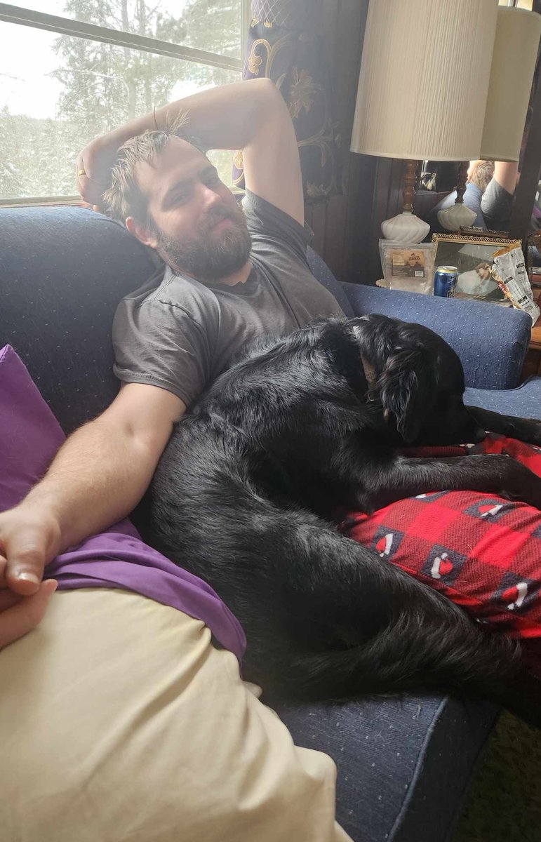 FivePillarFarms's tweet photo. Harley's always right there with us in the way or trying to find a stick for us to throw....or taking a nap while we take a break. #puppies #dogs #farm #homesteading #homestead https://t.co/9gRWIN8PxD