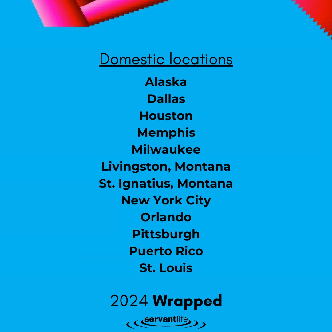servantlife's tweet photo. As we look back on 2024, we are so thankful for how our teams faithfully served all around the world!  Our team would love to help your group plan your 2025 mission trip! Learn more at https://t.co/y5BLIyfLyS https://t.co/8bivY87buF