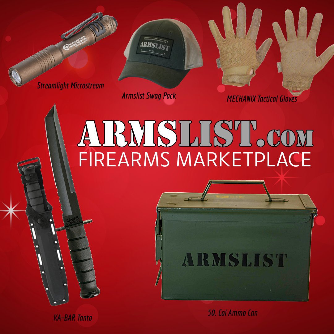SantaDecides's tweet photo. Giving away a Ka-bar Tanto, Armslist Swag pack, Mechanic gloves, Streamlight microstream, and a 50 Cal ammo can! 

To enter: 

- like this post
- reply “SantaList” 

Must be following both me and @armslist! https://t.co/odnUbDEkpp