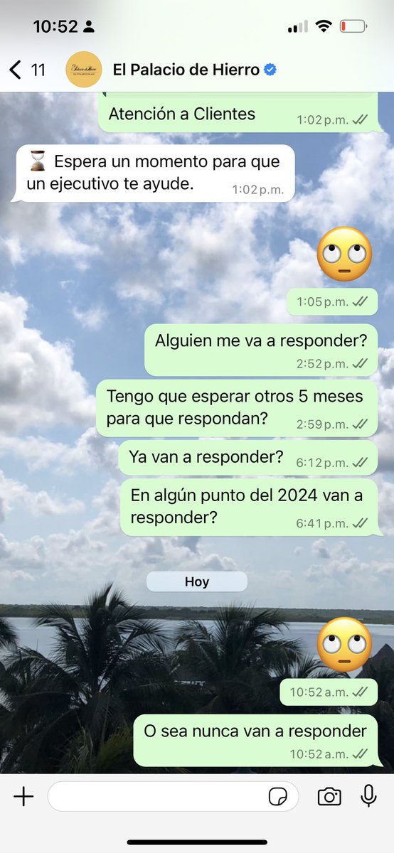 Mariluga3's tweet photo. @palaciohierro @mvl_gallagher @tazzfx Tiene toda la razón, nadie contesta nunca por ningún medio. Solo es perder el tiempo, mejor vete a profeco, yo llevo esperando 5 meses un reembolso! 
@palaciohierro para que veas lo fabuloso que es tu servicio a clientes, https://t.co/qPo66ln9Ue
