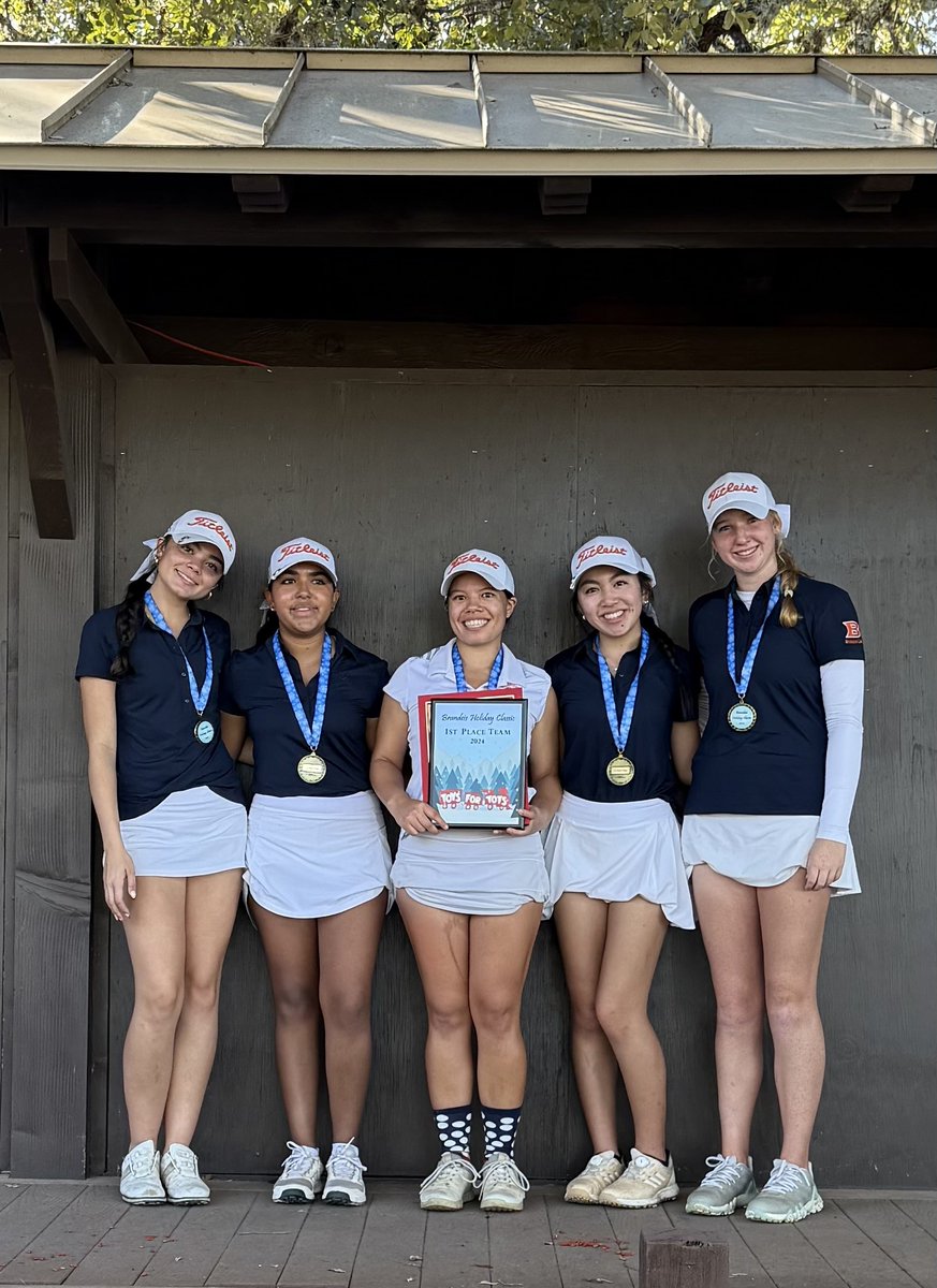 BrandeisGolf's tweet photo. Congratulations to our Varsity Girls for taking home 1ST PLACE today at The Brandeis Holiday Classic! Addison Kerkau came in 1ST PLACE overall out of 80 golfers! Great job Ladies! 🔥🏆🥇⛳ https://t.co/Ch8L89CC4S