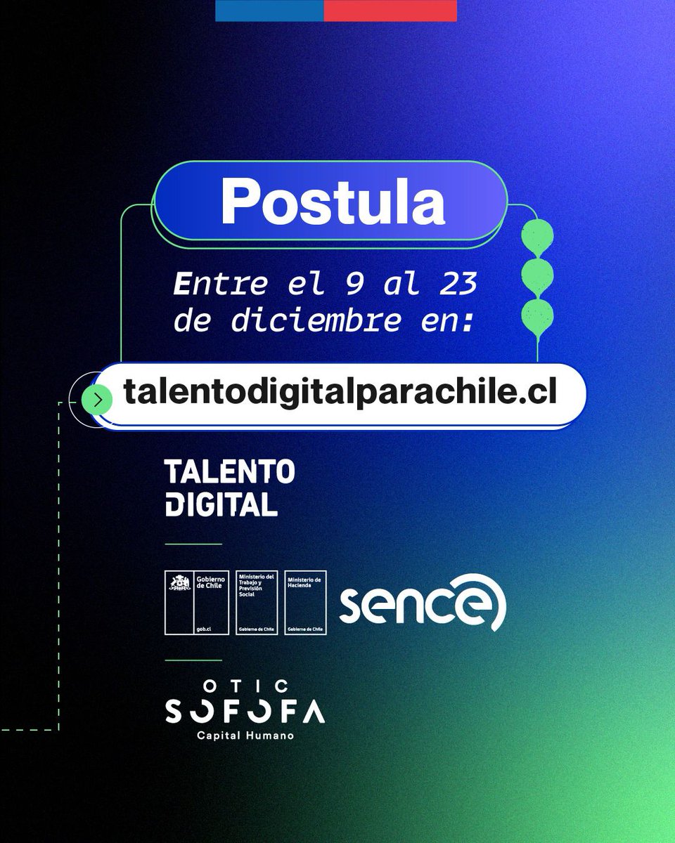 #LosRíos | Para cambiar, hay que empezar por desbloquear el talento que hay en ti 😎.
Postula a los cursos de iniciación que te darán nuevas herramientas para tu futuro laboral en 👉talentodigitalparachile.cl #DesbloqueaUnMejorFuturo