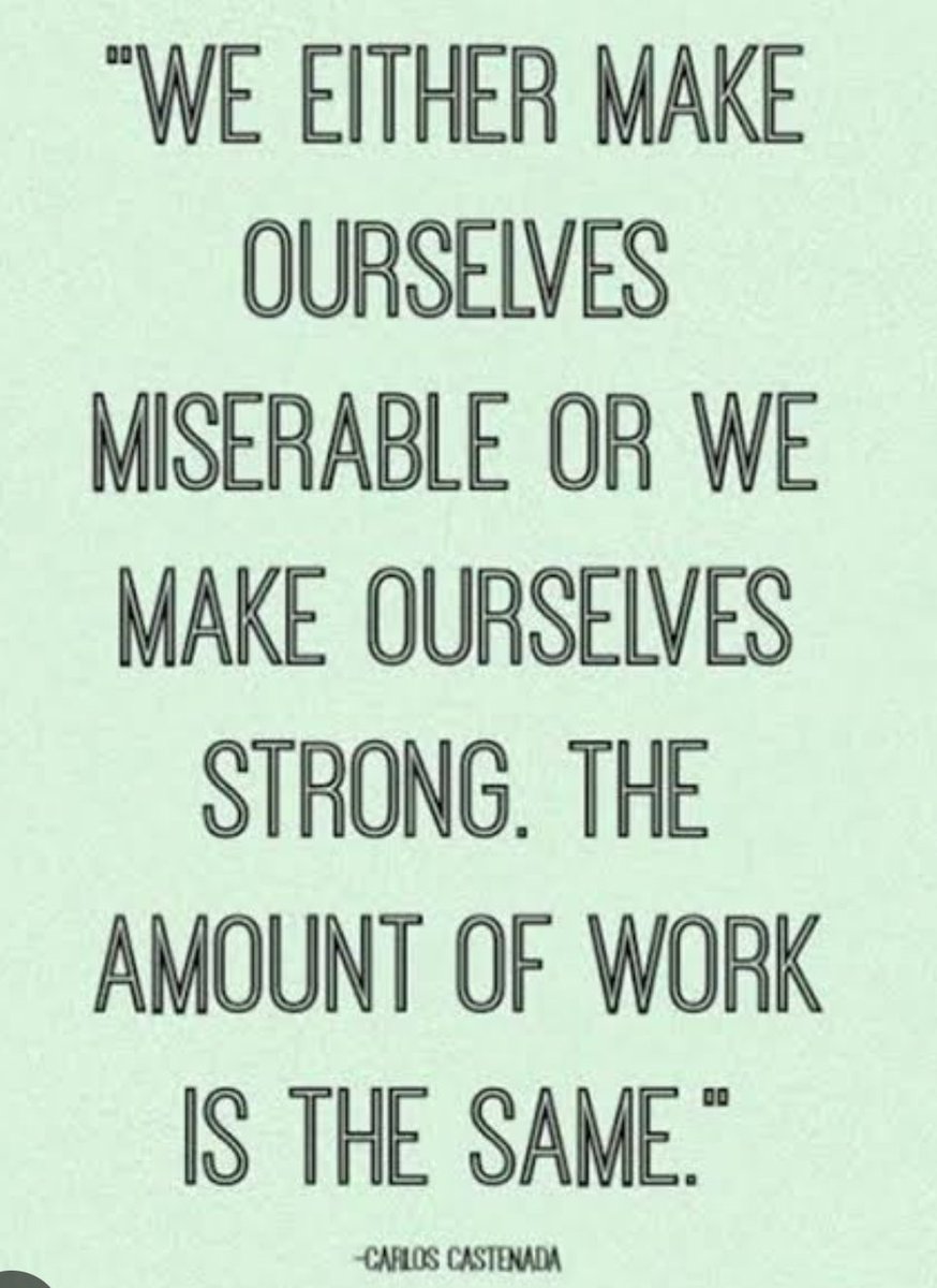 nickystevo's tweet photo. We either make ourselves miserable or we make ourselves strong. The amount of the work is the same. 😊💪🏻

#positive #MentalHealth #mindset #joytrain #successtrain #thinkbigsundaywithmarsha #thrivetogether https://t.co/FsFpFRjiH1