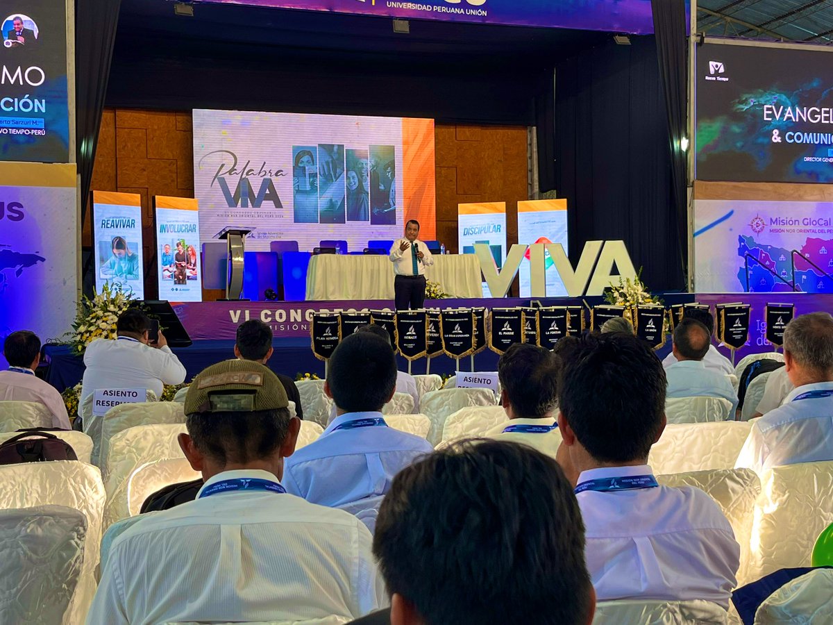 📡 Pr. Remberto Sarzuri presenta la ponencia sobre “Evangelismo y Comunicación” 📊, porque la palabra de Dios dice “Id hacer a toda tribu, lengua y pueblo”🌴.  #VICongresoMiNOP #PalabraViva #RID