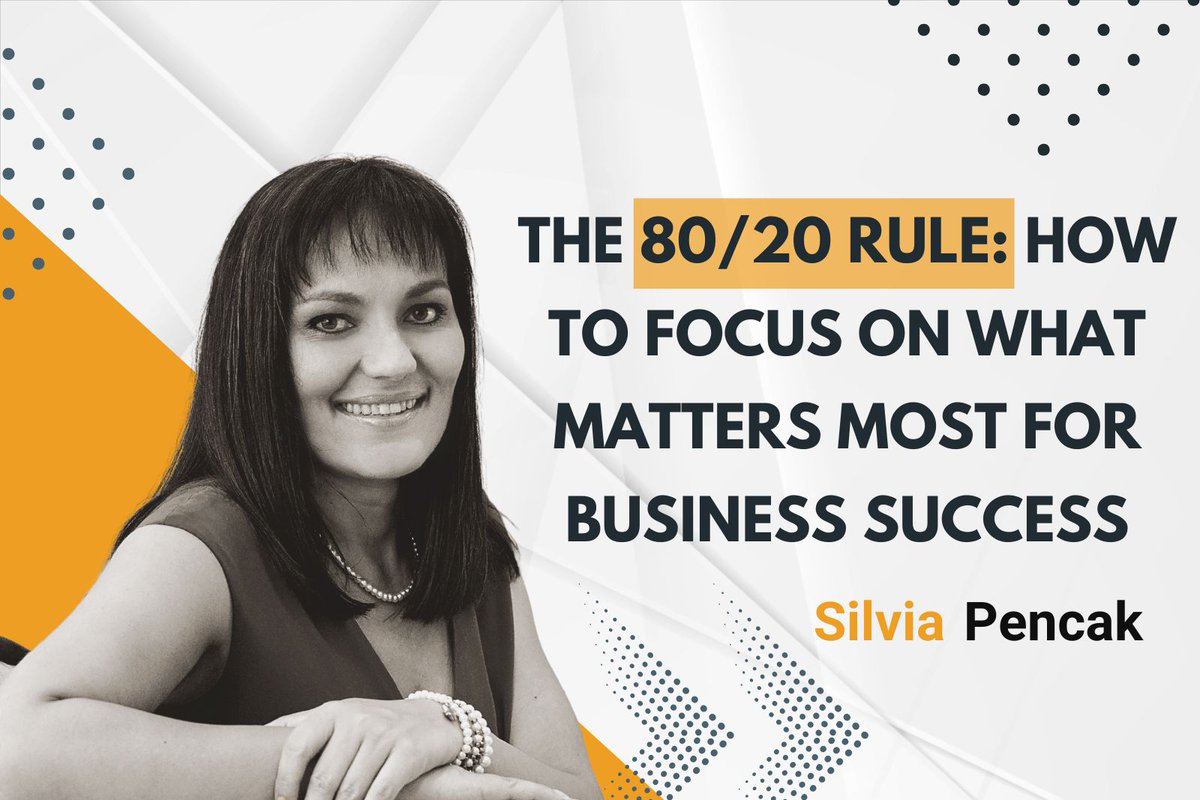 SilviaPencak's tweet image. Ready to save time and grow your business? The 80/20 rule shows you how! Discover the top strategies for achieving more with less. silviapencak.com/the-80-20-rule… #TimeManagement #BusinessOptimization