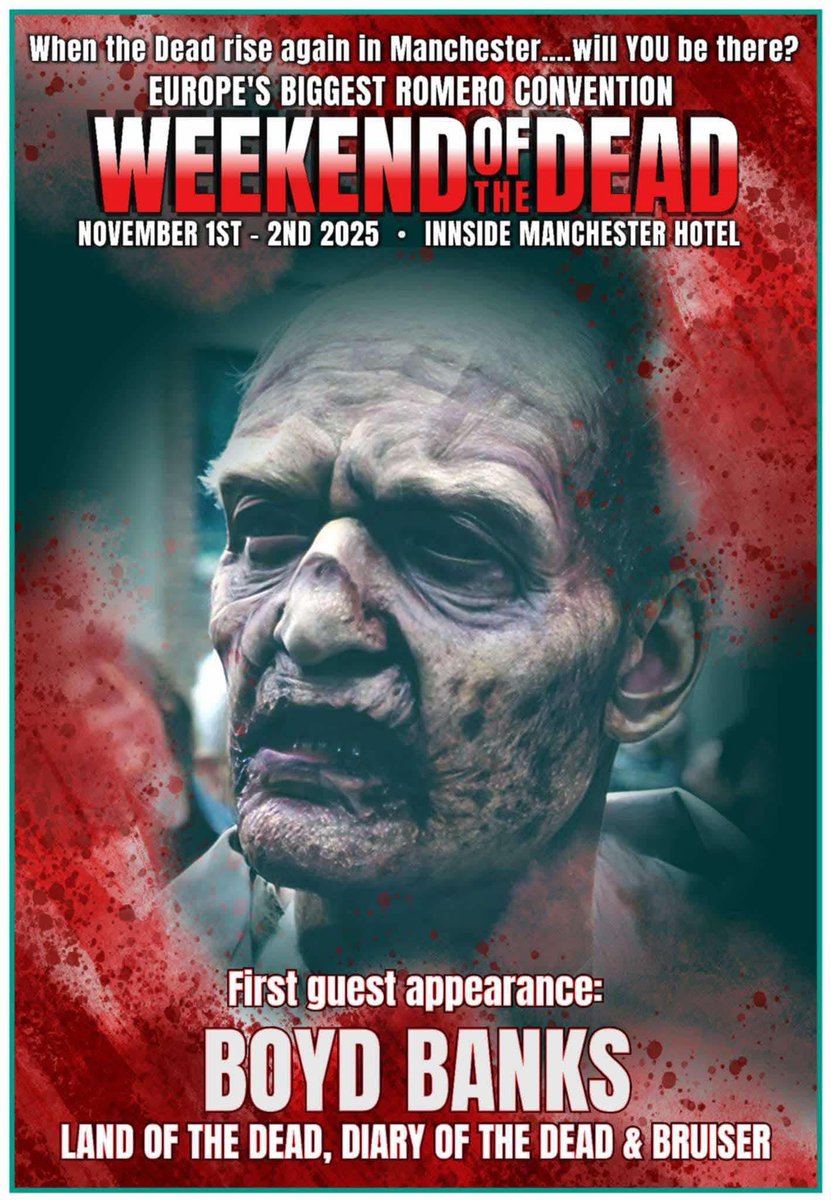 Join us in welcoming Boyd Banks to #WOTD25. This first guest for our 10th anniversary show is knocking out of the park!! With turns in Land, Diary and Bruiser he is a #Romero fan much meet!!
