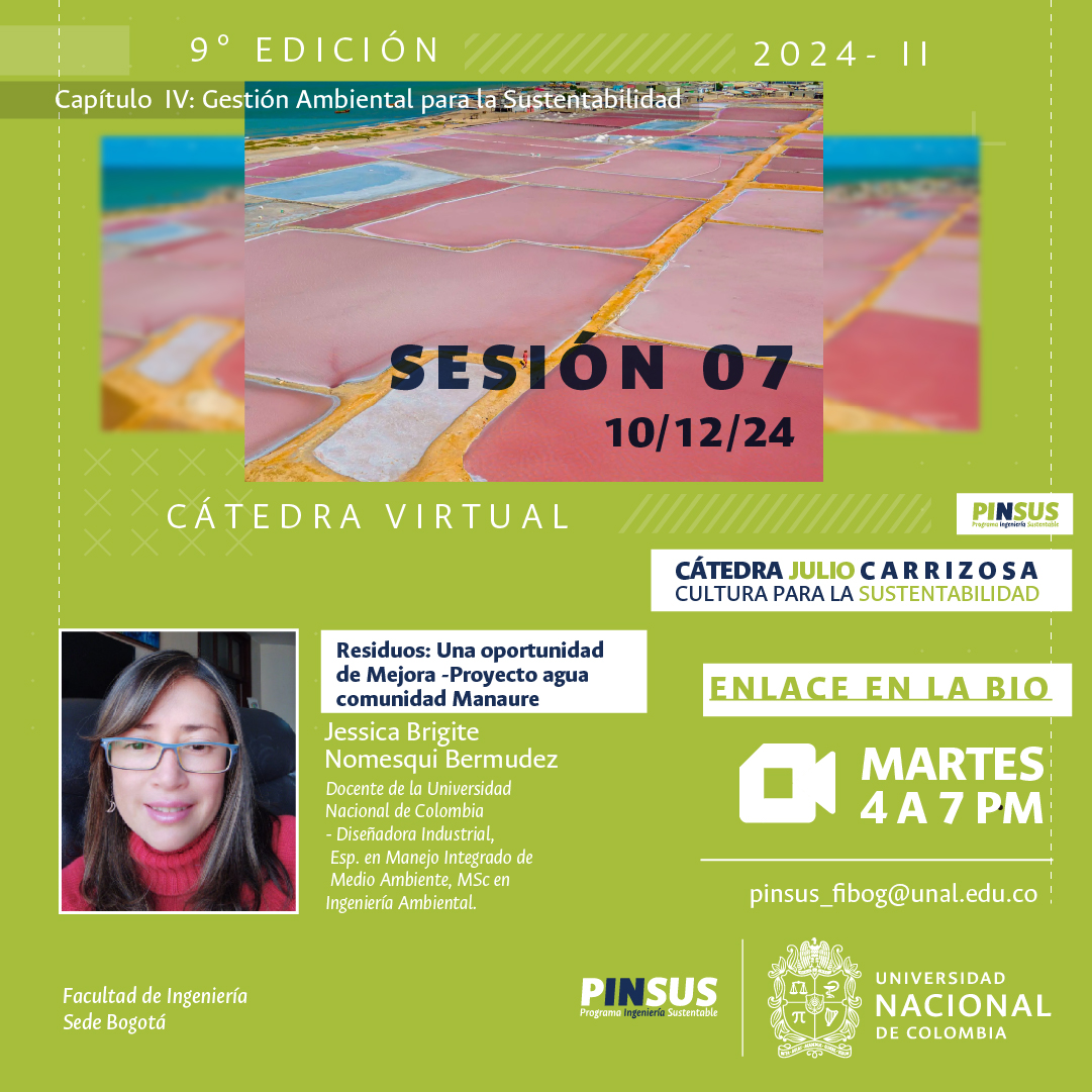 PinsusFIUN's tweet photo. 10/12/24
Cap. IV: Gestión Ambiental para la Sustentabilidad

Residuos: Una oportunidad de Mejora -Proyecto agua comunidad Manaure
- Jessica Brigite Nomesqui Bermudez
Docente de la Unal Diseñadora Industrial, Esp. en Manejo Integrado de Medio Ambiente, MSc en Ingeniería Ambiental. https://t.co/O5C3P2gvBd
