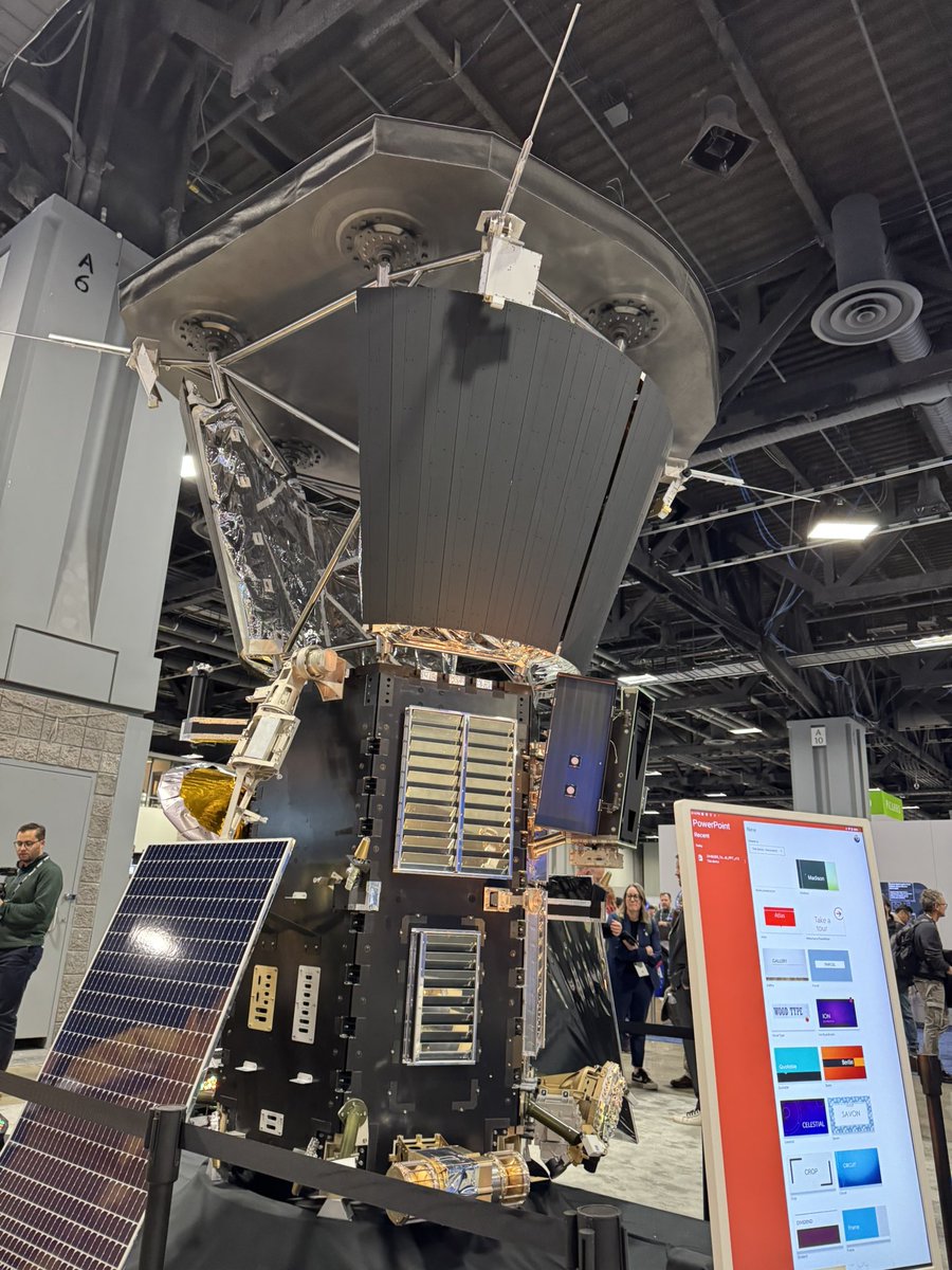 At #AGU24?  Come by the <a href="/JHUAPL/">Johns Hopkins APL</a> exhibit and see a **full scale** Parker Solar Probe model.  The actual mission is getting set to make its closest flyby of the Sun on Christmas eve. #JHUAPL