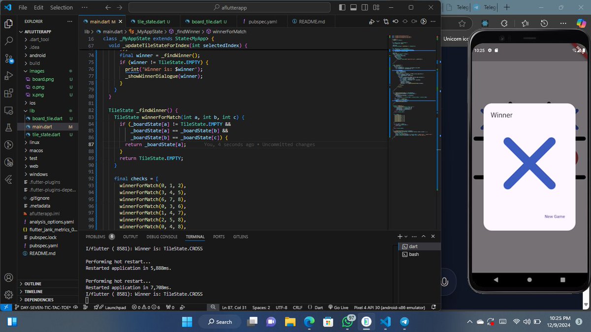 GFasedemi's tweet image. Day 7
Tic tac toe
Learnings
- Switch case
- Alert dialogue
codebase
#30DaysOfFlutter
#30daysofcode
#flutter
#mobileapp