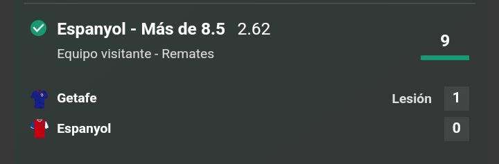 Rematesbets's tweet photo. Como el Sábado con Botafogo, hoy el ESPANYOL equipo amigo del canal.

Paso 4 reto +5.5 remates ✅
STAKE4 cuota 1.61 +6.5 remates ✅
STAKE2 cuota 2 +7.5 remates✅
STAKE1 cuota 2.62 +8.5 remates ✅

Podéis seguir el reto y +apuestas totalmente gratis aquí:
https://t.co/7BlFCNFg21 https://t.co/Vj88xMrWda