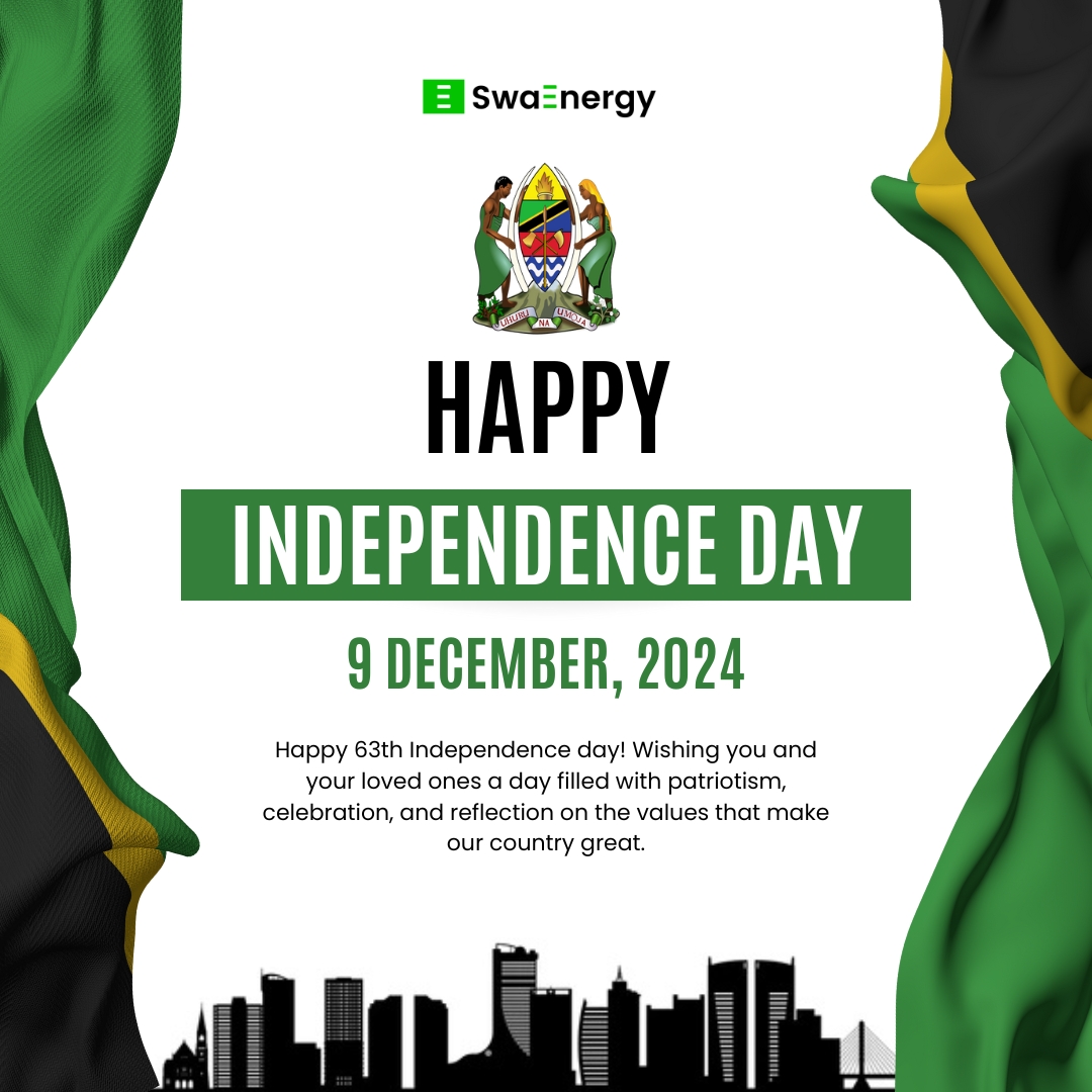 Happy Independence day! Wishing you and your loved ones a day filled with patriotism, celebration, and reflection on the values that makes our country great.
#dec9 #independence #freedom #tanzania #swaenergy #electricity #smartmeter #lukuchap #2024year