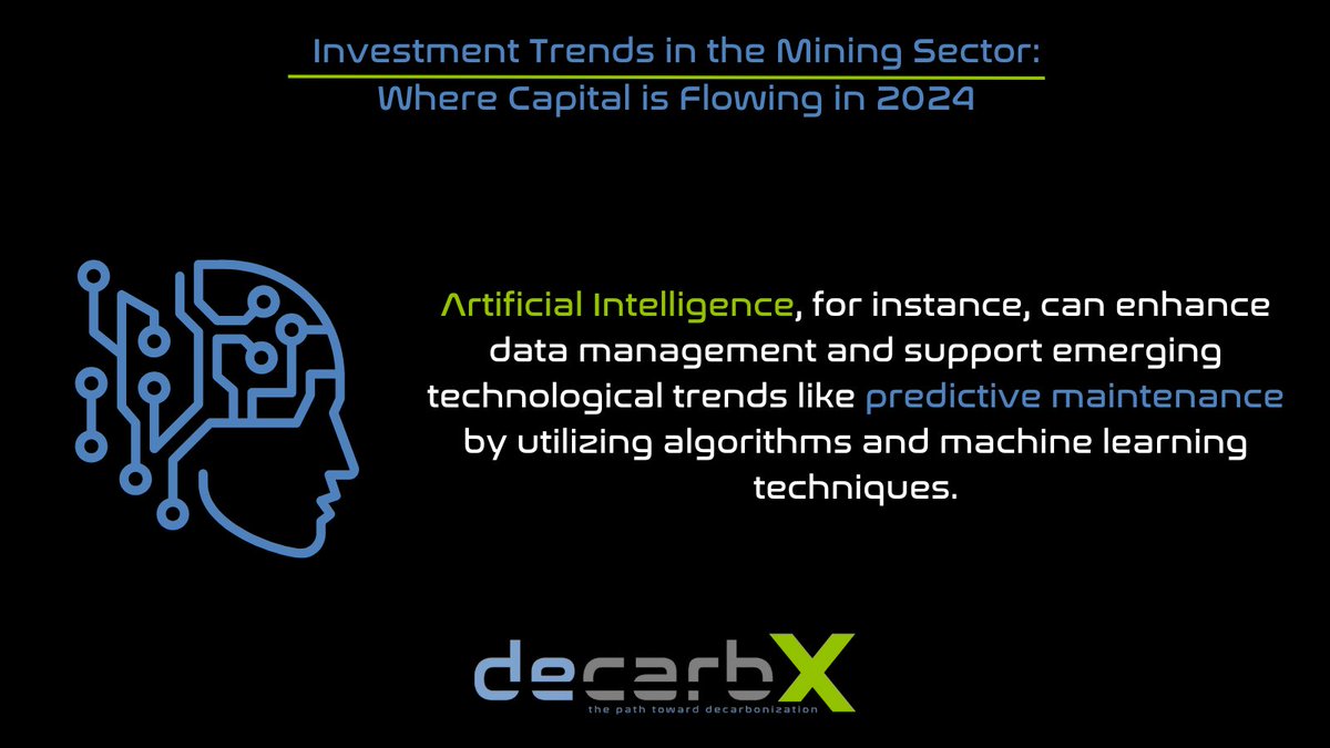 decarbX's tweet photo. AI is reshaping mining by improving data management and enabling predictive maintenance through machine learning. These advancements are key to creating smarter and more sustainable mining practices.
#decarbonization #decarbX https://t.co/USNZGrdjBW