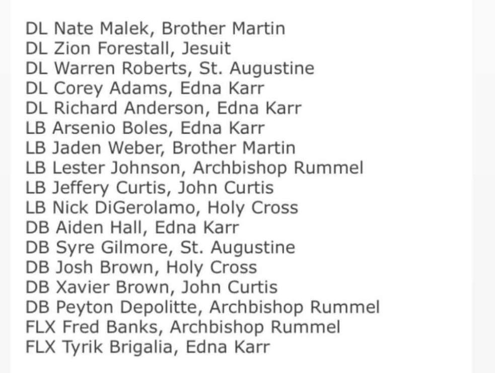 Blessed to be named All-District for another year! <a href="/Coach_Bonis/">Mark Bonis</a> <a href="/CatholicLeague_/">Catholic League Sports</a> <a href="/LAvsAllYall/">Louisiana vs. All Y’all</a> <a href="/RecruitLouisian/">Recruit Louisiana™️</a>