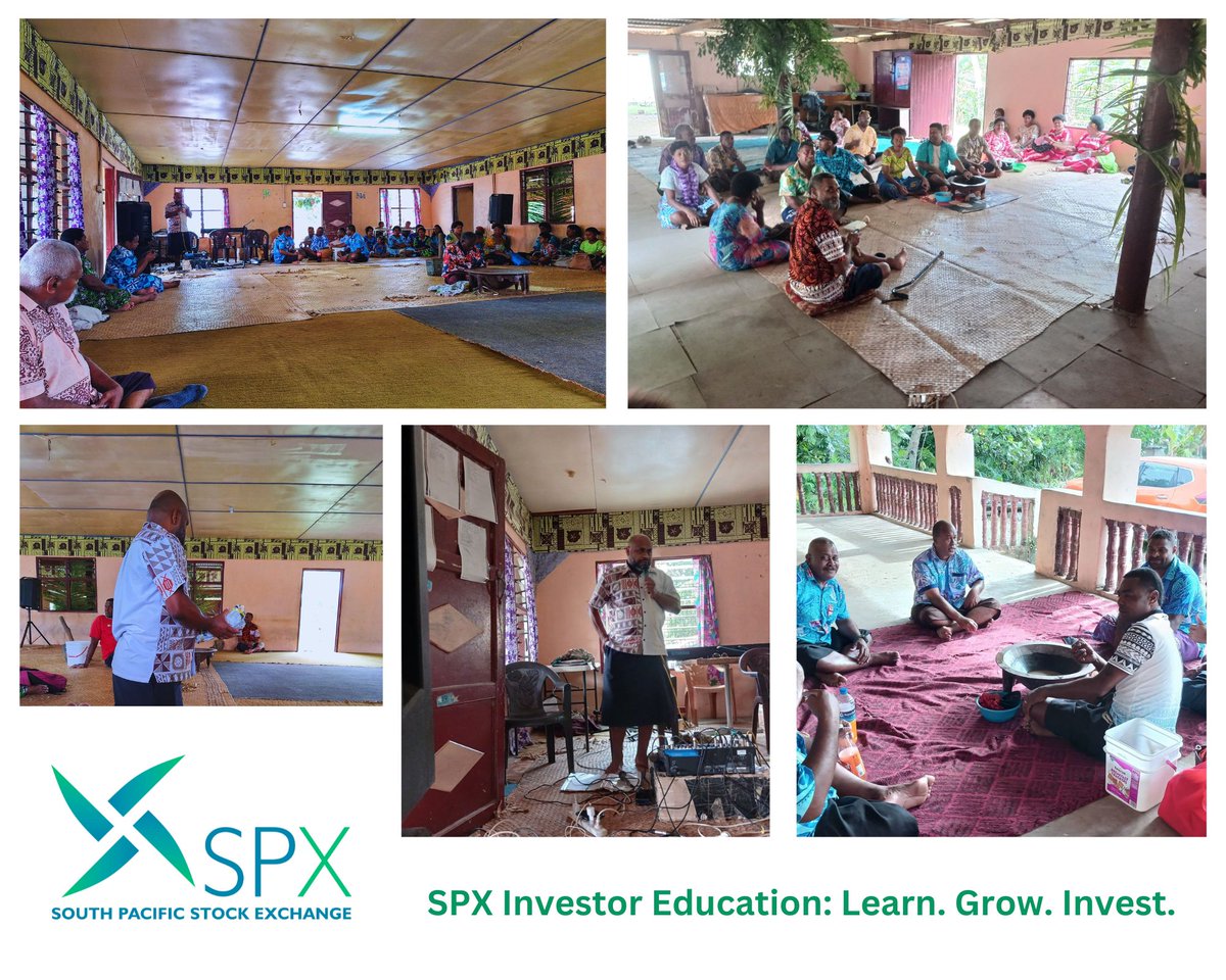 spxfiji's tweet photo. #SPX is committed to empowering Fijians with knowledge about investing and wealth growth. Our village financial literacy drive kicked off with a visit to Naveisabasaba Village, Nadroga. Vinaka for the warm welcome!
#Fiji #stockmarket #financialliteracy #financialfreedom https://t.co/NBscUpVS77